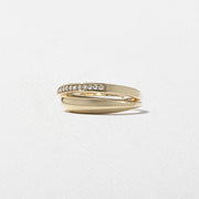0.19 TCW Round Shape Criss Cross Wedding Band