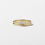 0.20 TCW Emerald Shape Minimalist Wedding Band