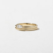 0.20 TCW Pear Shape Minimalist Wedding Band