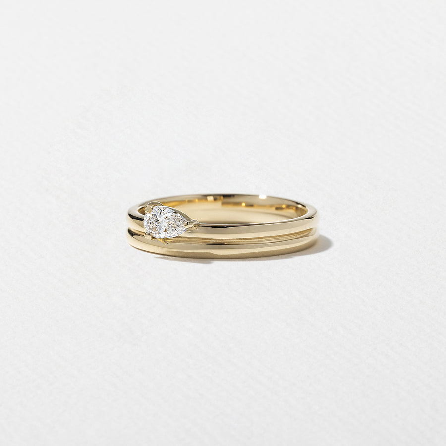 0.20 TCW Pear Shape Minimalist Wedding Band