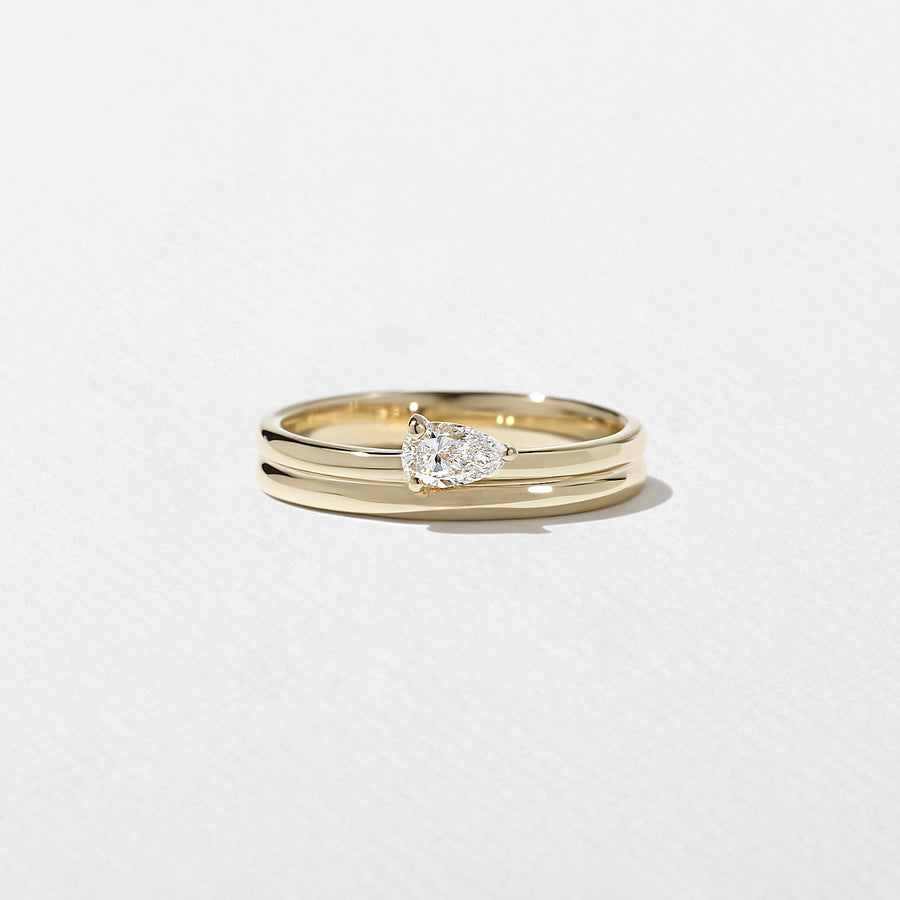 0.20 TCW Pear Shape Minimalist Wedding Band