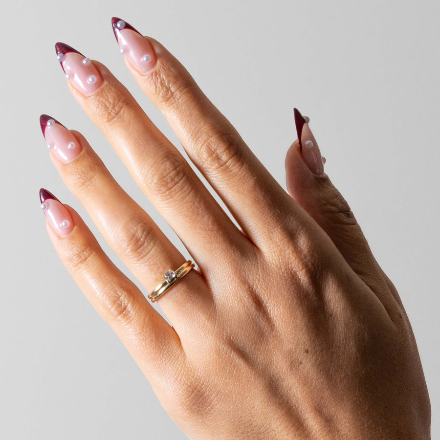 0.20 TCW Emerald Shape Minimalist Wedding Band