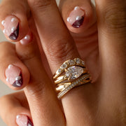 0.19 TCW Round Shape Criss Cross Wedding Band