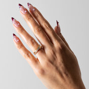 0.19 TCW Round Shape Criss Cross Wedding Band