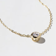 0.75 TCW Round Moissanite Diamond Bezel Style Necklace