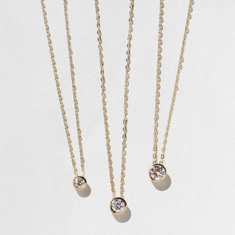 0.75 TCW Round Moissanite Diamond Bezel Style Necklace