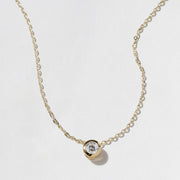 0.75 TCW Round Moissanite Diamond Bezel Style Necklace