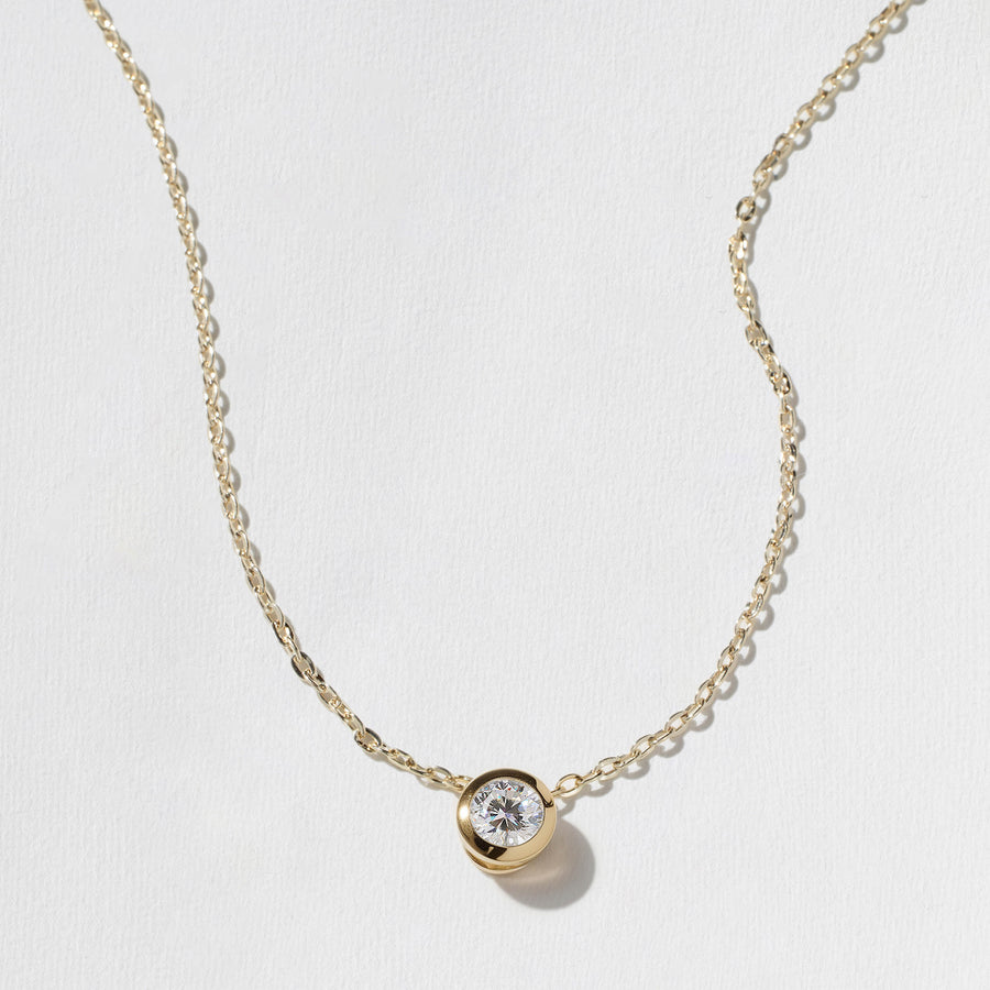 0.75 TCW Round Moissanite Diamond Bezel Style Necklace