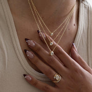 0.33 TCW Round Moissanite Diamond Bezel Style Necklace