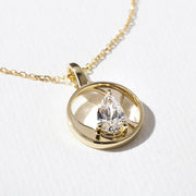0.50 TCW Pear Moissanite Diamond Unique Necklace
