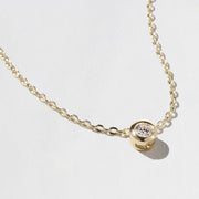 0.33 TCW Round Moissanite Diamond Bezel Style Necklace