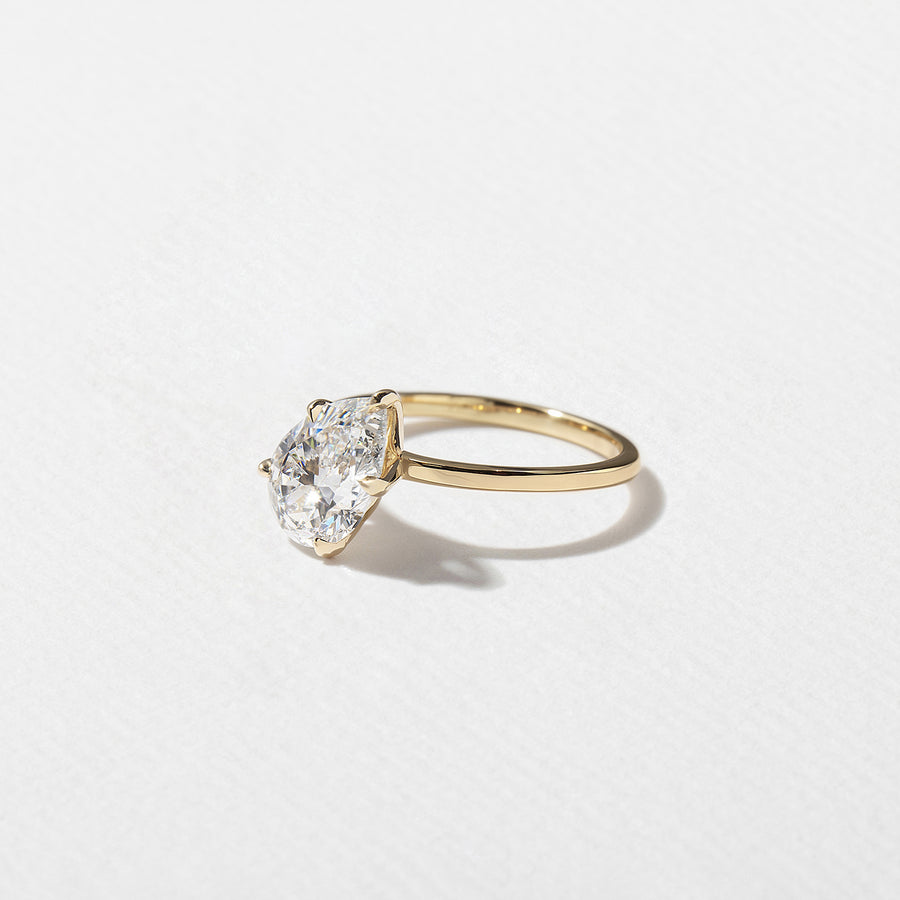 1.0- 3.0 CT Pear Lab Grown Diamond Solitaire Engagement Ring