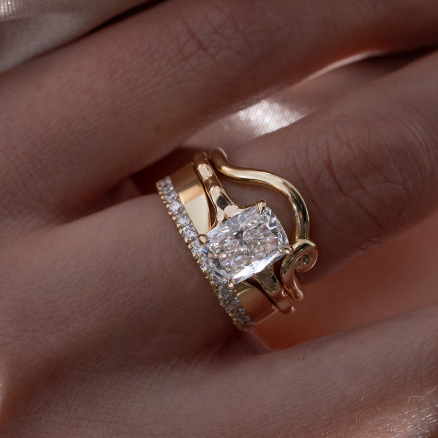 1.0-  3.0 CT Cushion Lab Grown Diamond Solitaire Engagement Ring