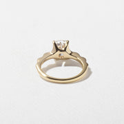 1.0-  3.0 CT Cushion Lab Grown Diamond Solitaire Engagement Ring