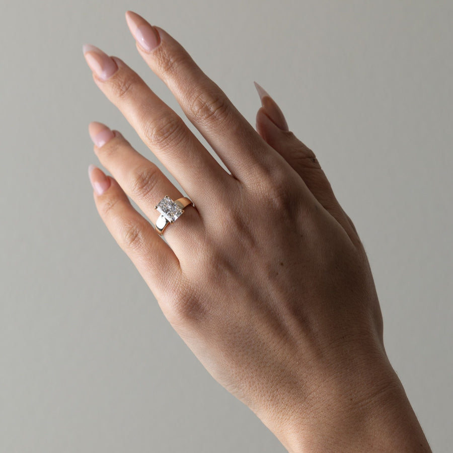 1.0-  3.10 CT Radiant Lab Grown Diamond Solitaire Engagement Ring