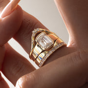 0.78 TCW Round Shape Unique Cigar Wedding Band