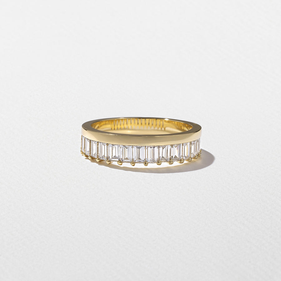 1.27 TCW Baguette Shape Half Eternity Wedding Band