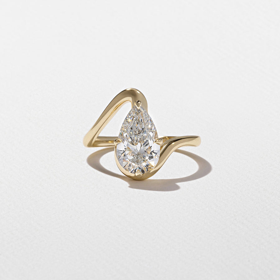 1.50- 3.50 CT Pear Lab Grown Diamond Solitaire Engagement Ring