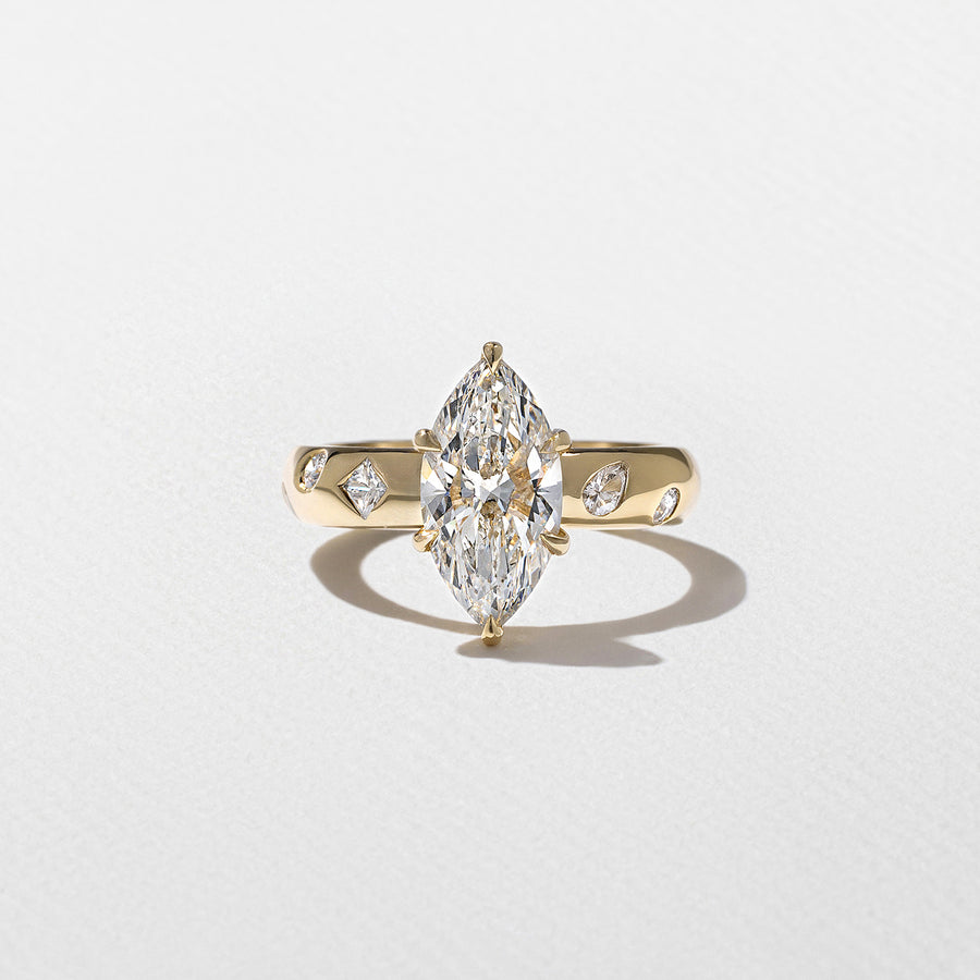 1.50- 3.50 CT Marquise Lab Grown Diamond Dainty Engagement Ring
