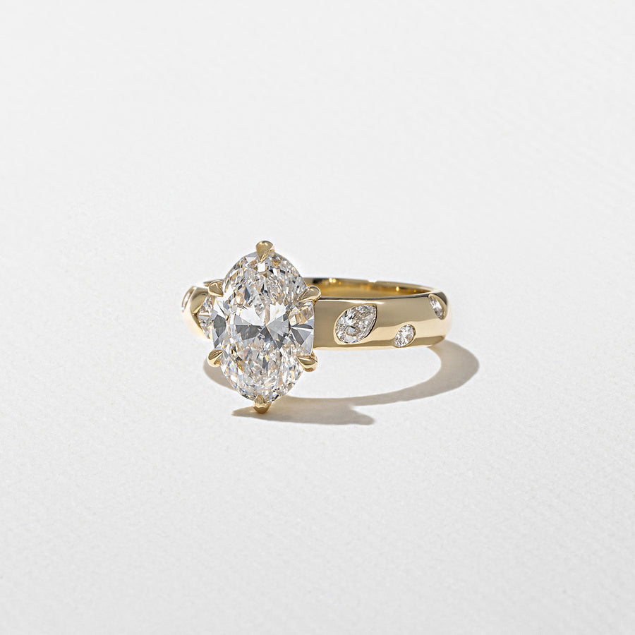 1.0- 3.0 CT Oval Lab Grown Diamond Dainty Engagement Ring