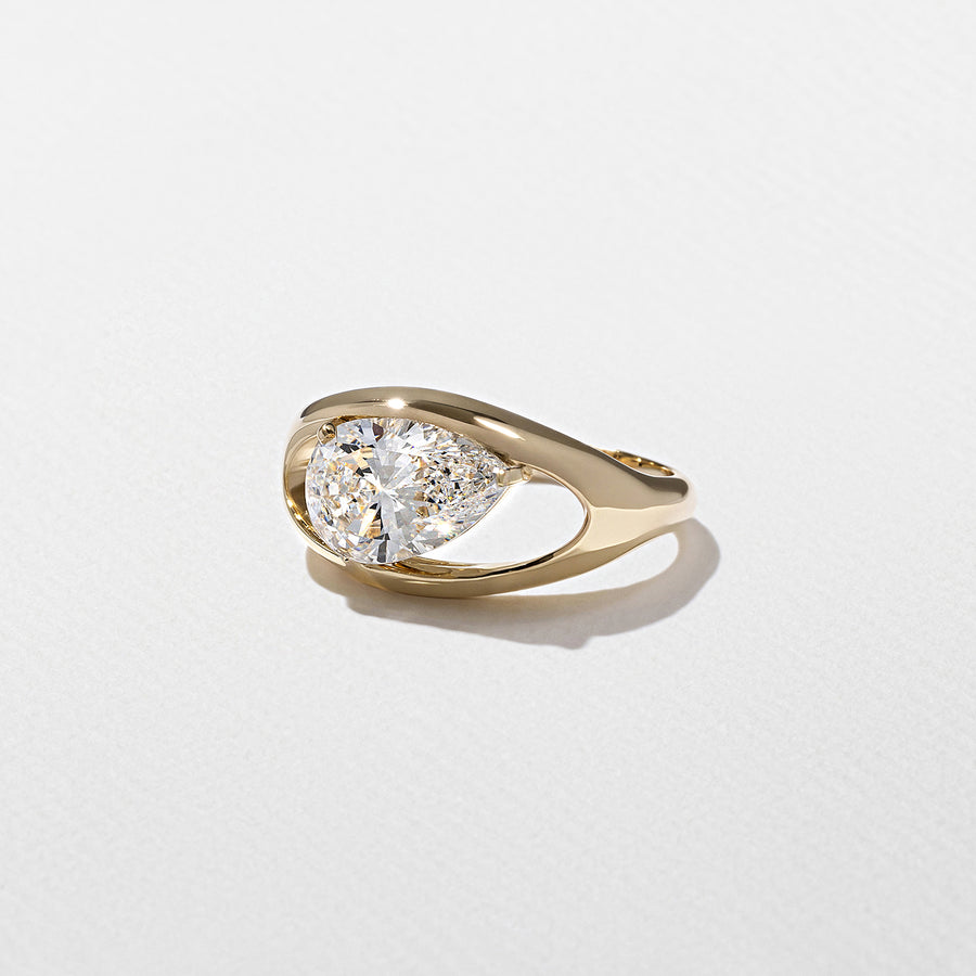 1.0- 3.0 CT Pear Lab Grown Diamond Solitaire Style Engagement Ring