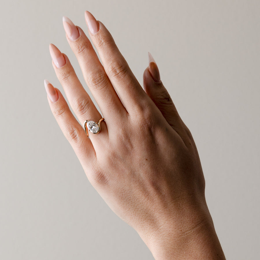 1.50- 3.50 CT Oval Lab Grown Diamond Unique Engagement Ring