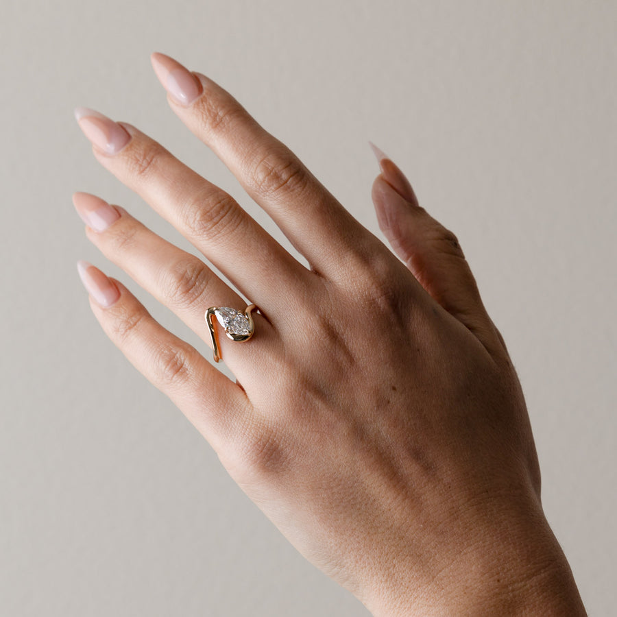 1.50- 3.50 CT Pear Lab Grown Diamond Solitaire Engagement Ring