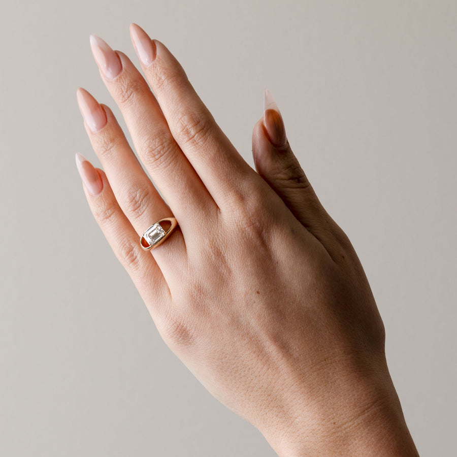 1.0- 3.0 CT Emerald Lab Grown Diamond Solitaire Style Engagement Ring