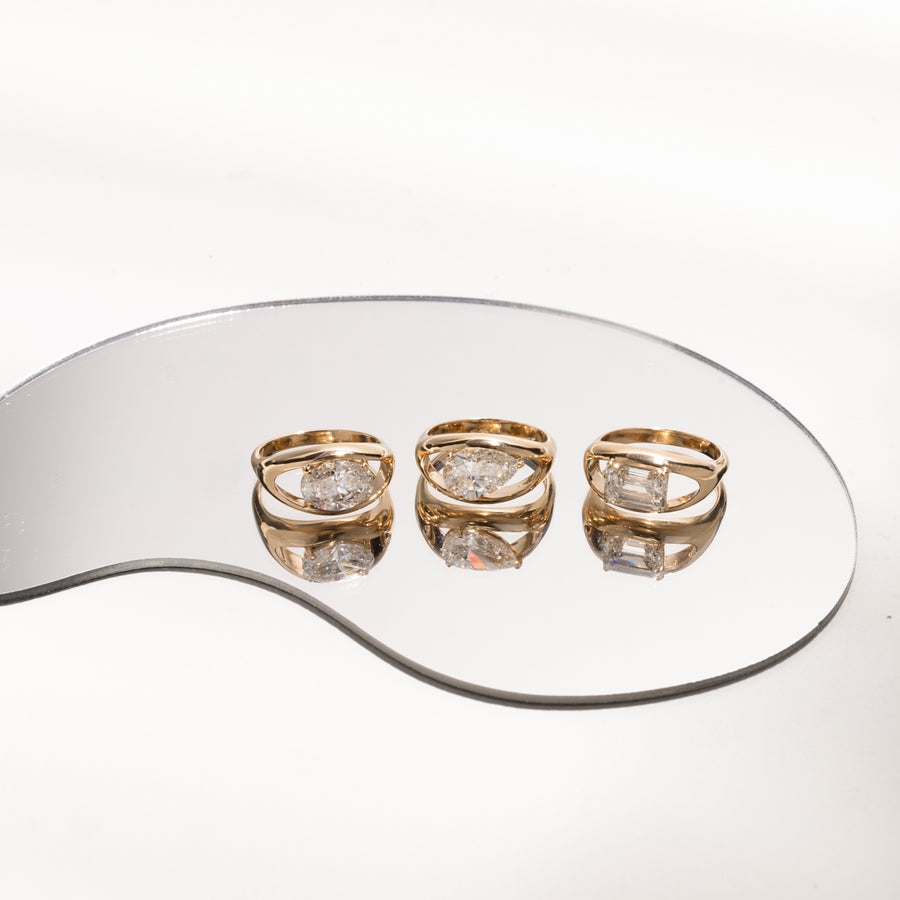 1.0- 3.0 CT Oval Lab Grown Diamond Solitaire Style Engagement Ring