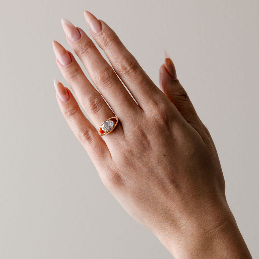 1.0- 3.0 CT Oval Lab Grown Diamond Solitaire Style Engagement Ring