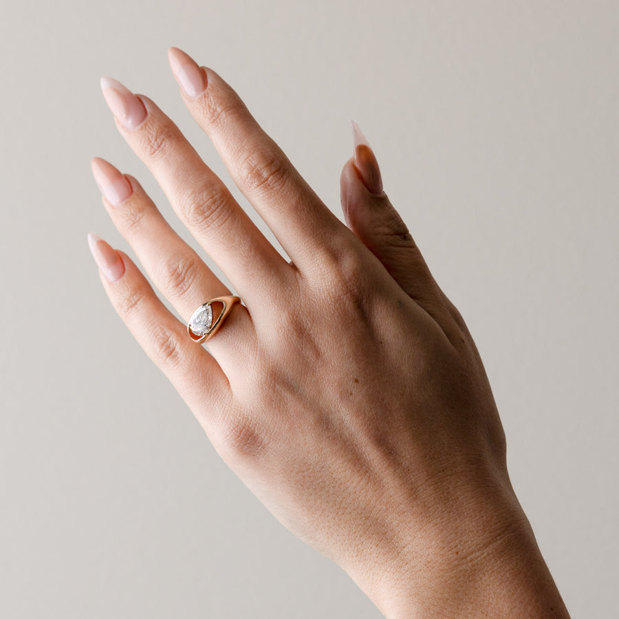 1.0- 3.0 CT Pear Lab Grown Diamond Solitaire Style Engagement Ring