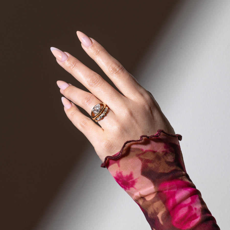 1.0- 3.0 CT Pear Lab Grown Diamond Solitaire Style Engagement Ring