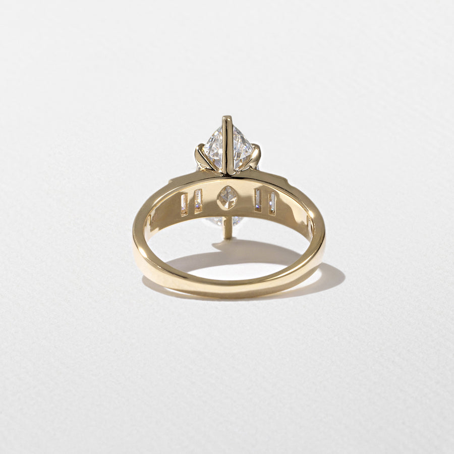 2.0- 4.0 CT Marquise Lab Grown Diamond Five Stone Engagement Ring