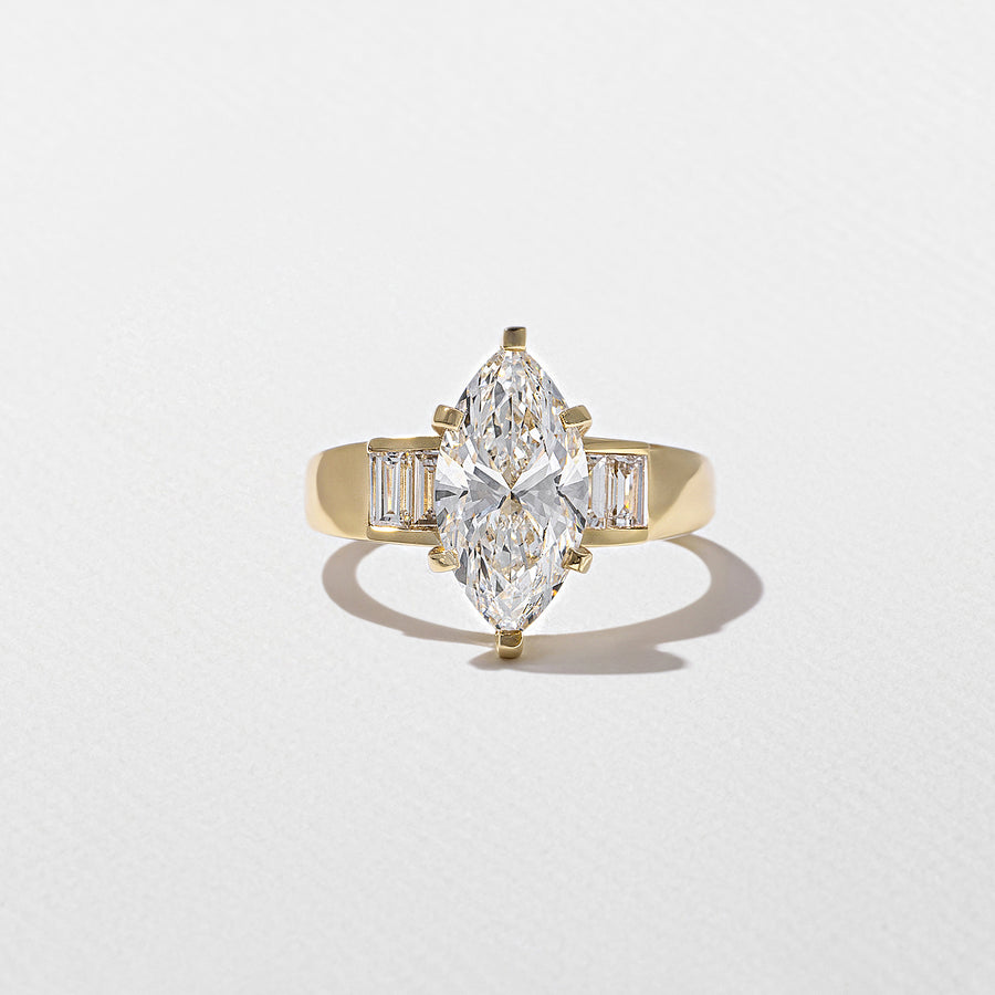 2.0- 4.0 CT Marquise Lab Grown Diamond Five Stone Engagement Ring