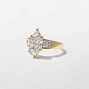 2.0- 4.0 CT Marquise Lab Grown Diamond Five Stone Engagement Ring