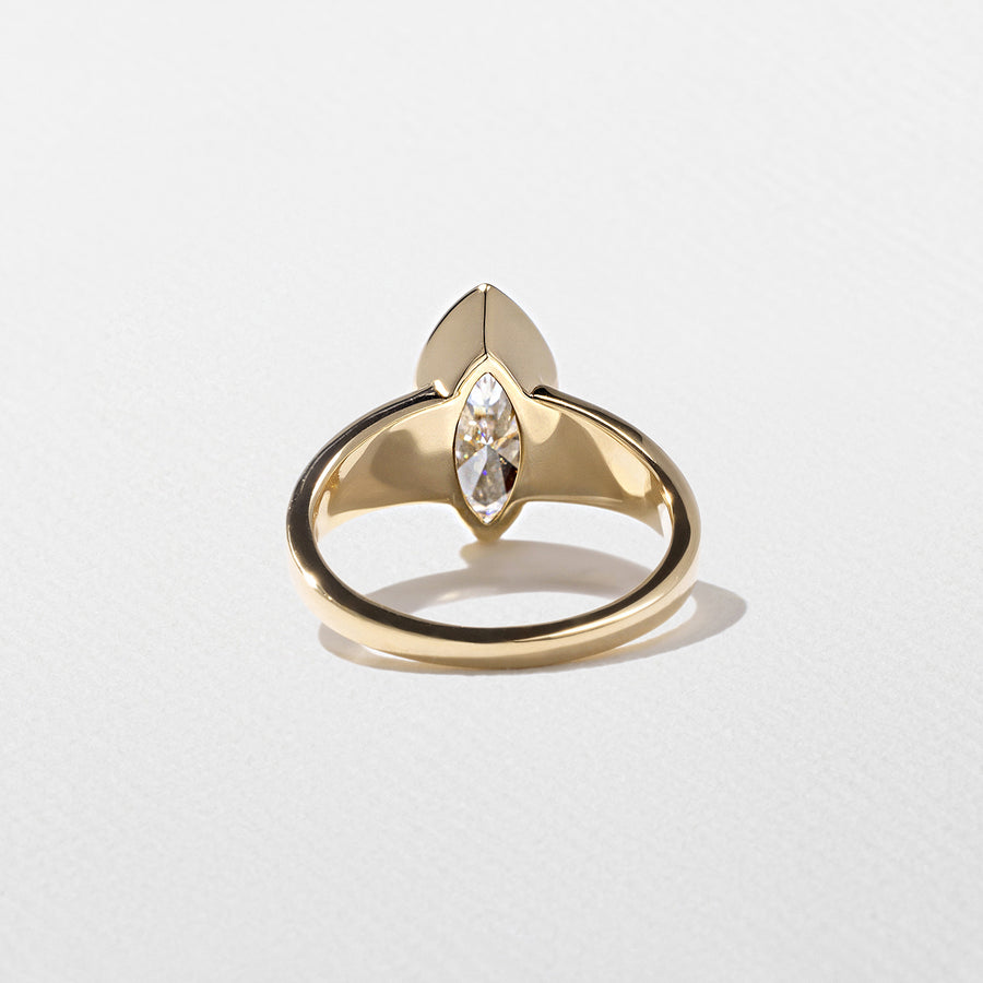 1.0- 3.0 CT Marquise Lab Grown Diamond Bezel Engagement Ring