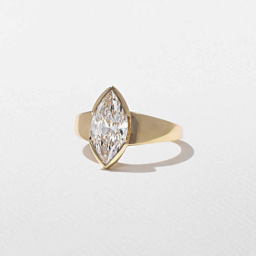 1.0- 3.0 CT Marquise Lab Grown Diamond Bezel Engagement Ring