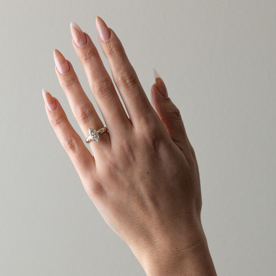 1.50- 3.50 CT Marquise Lab Grown Diamond Dainty Engagement Ring