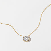 1.45 TCW Round Moissanite Diamond Bezel Style Necklace