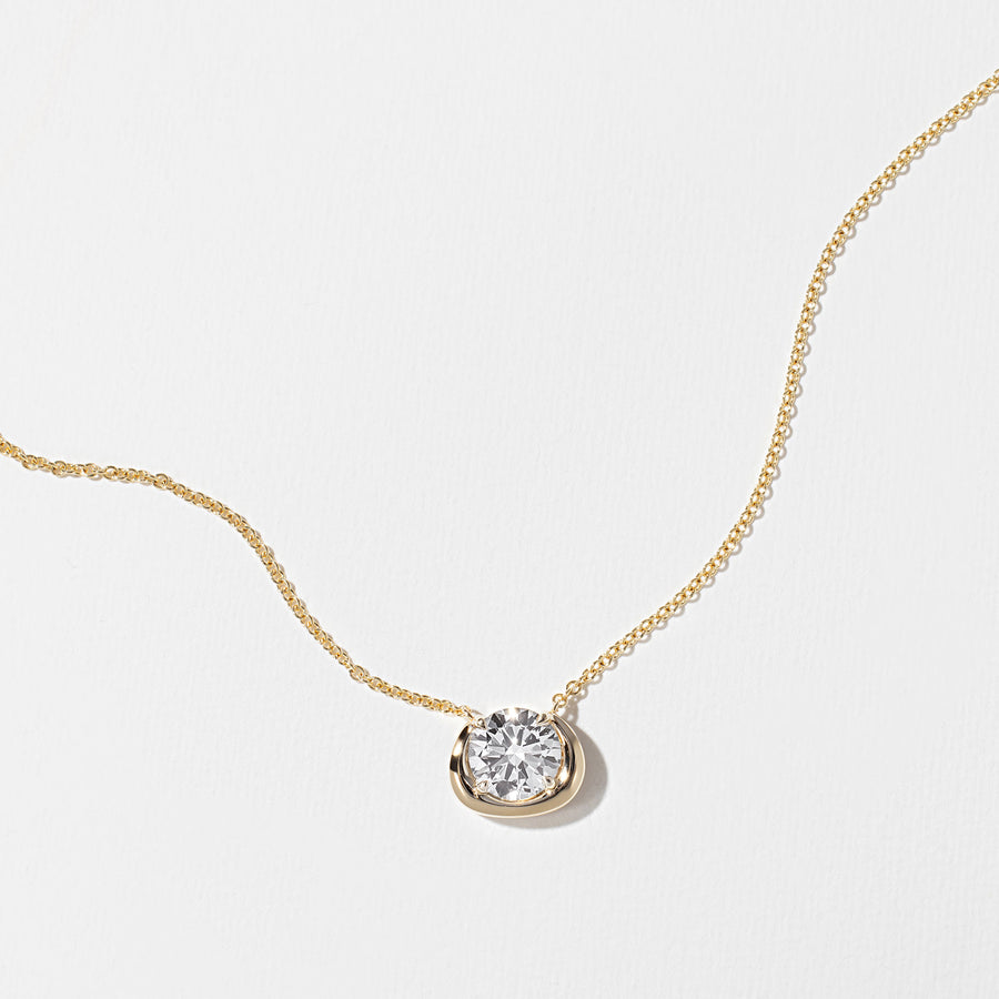 1.45 TCW Round Moissanite Diamond Bezel Style Necklace