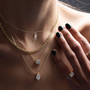 1.45 TCW Round Moissanite Diamond Bezel Style Necklace