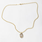 2.10 TCW Oval Moissanite Diamond Bezel Style Necklace