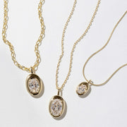 2.10 TCW Oval Moissanite Diamond Bezel Style Necklace