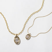 2.10 TCW Oval Moissanite Diamond Bezel Style Necklace