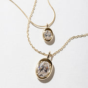 3.50 TCW Oval Moissanite Diamond Bezel Style Necklace