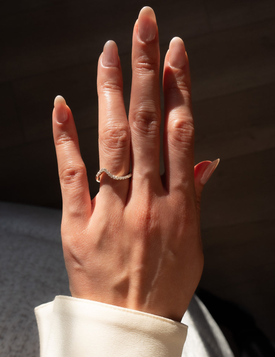 0.30 TCW Round Lab Grown Diamond Wave Eternity Wedding Band