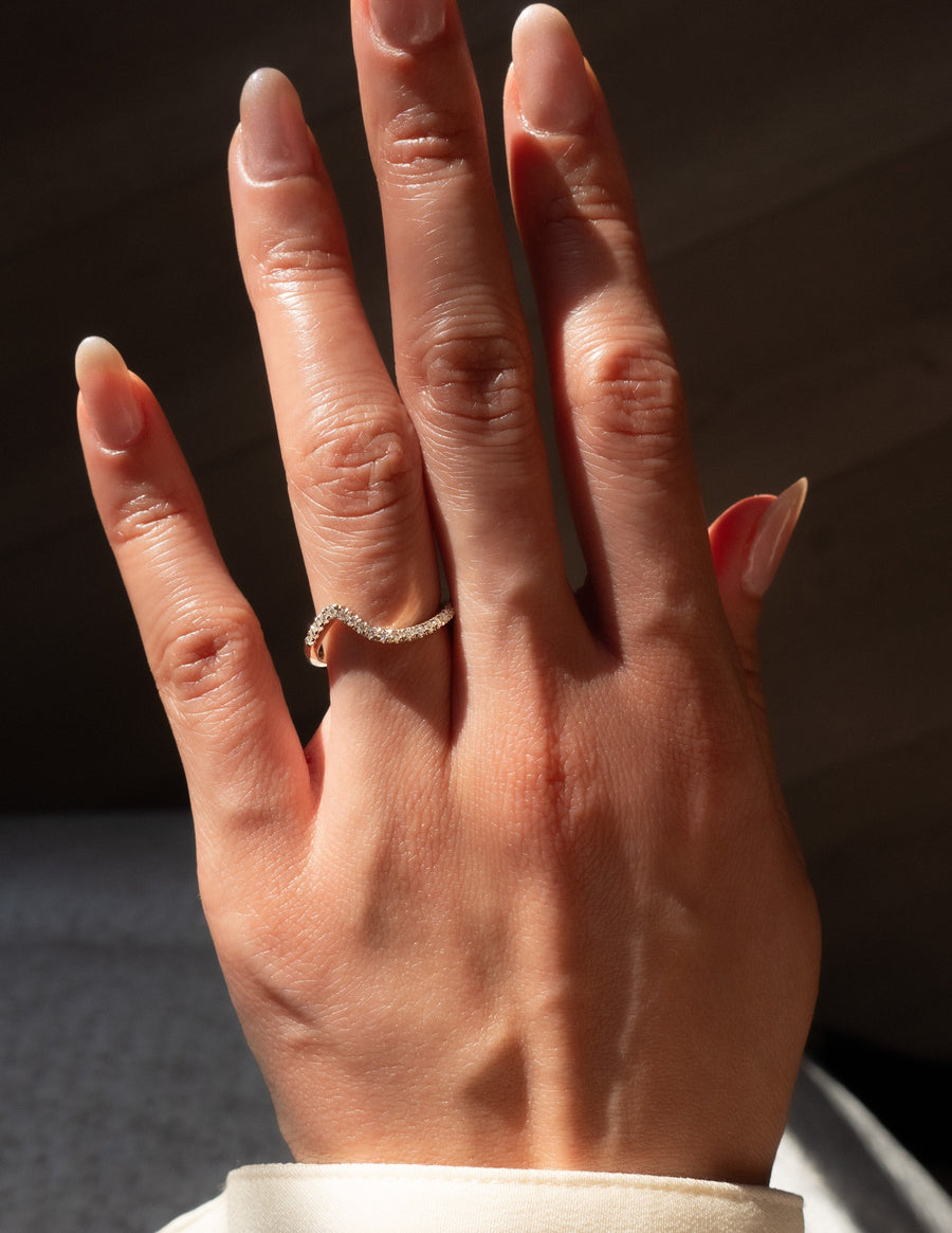 0.30 TCW Round Lab Grown Diamond Wave Eternity Wedding Band