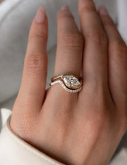 1.0 CT - 2.0 CT  Marquise Cut Lab Grown Diamond Solitaire Setting Bridal Set