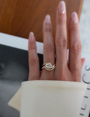 1.0 - 2.0 CT  Oval Cut Lab Grown Diamond Solitaire Bridal Ring Set