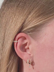 0.80 TCW  Baguette Gold Hoops Diamond Earrings